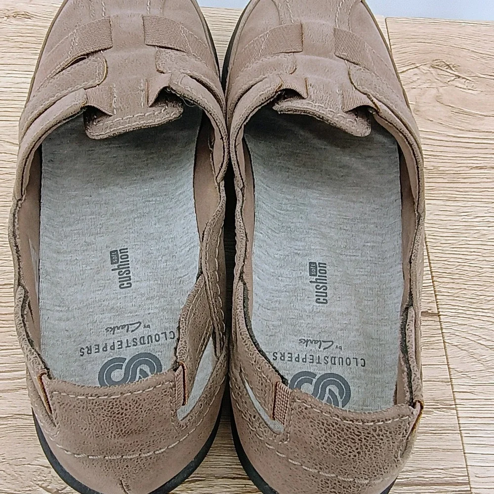 Clarks Cloudsteppers Sillian Paz Womens 8 M Bronze Metallic Comfort Loafer Shoes